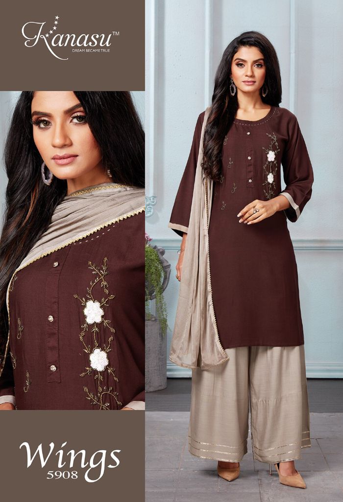 Kanasu Wings Festive Wear Rayon Printed Designer Ready Made Collection